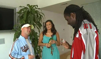 White girl gets that tight pussy pounded by a black dude in front of her husband