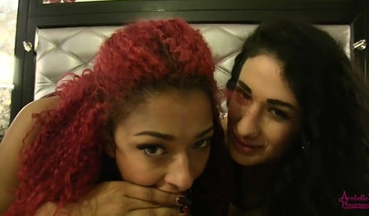 Dark brown babes just love sucking dick together like only true bffs would know