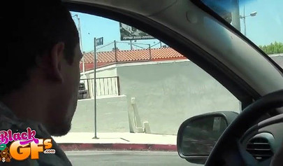 Black chick gets a ride home but she has to pay by sucking on the guy's hard cock
