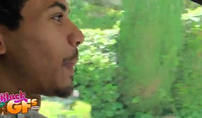 Black chick gets a ride home but she has to pay by sucking on the guy's hard cock