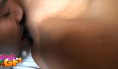 Bikini ebony chick loves catching some rays by the pool side and masturbating too