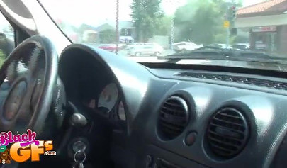 Ebony babe goes bowling and is seduced by a white dude to show and flash her tits