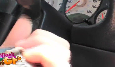 Ebony babe goes bowling and is seduced by a white dude to show and flash her tits