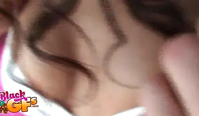 Ebony babe goes bowling and is seduced by a white dude to show and flash her tits