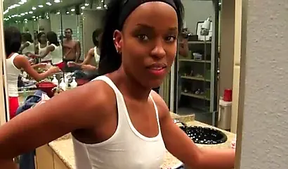 Young black girlfriend needs to please her boyfriend with a hot sloppy blowjob