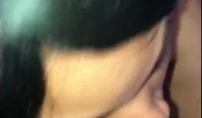 Slutty black whore in fishnet stockings loves sucking cock and getting a facial