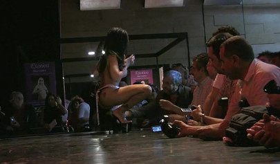 Ebony gets filmed in a strip club as she's performing and she is a dancing goddess