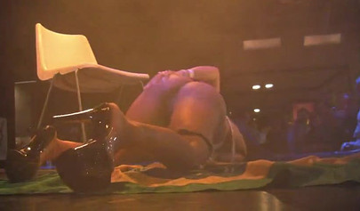 Ebony gets filmed in a strip club as she's performing and she is a dancing goddess