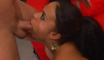 Amazing ebony girl enjoys sloppy oral sex before having her snatch fucked hard