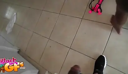 Kinky ebony teenie enjoys having her tight wet pussy hammered by a big black cock