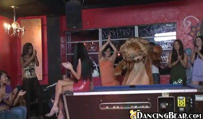 Kinky black girls enjoy being vigorously fucked by strippers at a naughty party