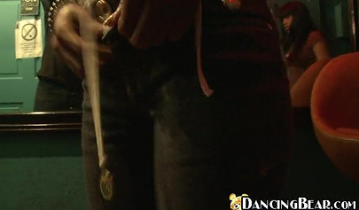 Beautiful young black babes enjoy giving blowjobs and fingering pussies at a party