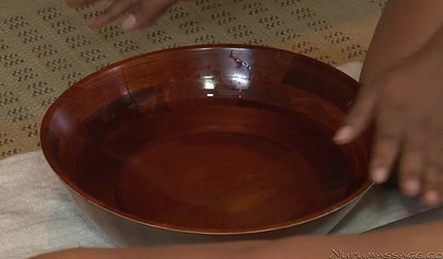 Hot black chick bathes with white guy and fucks him