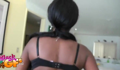 Cute black girl isn't afraid to suck cock and fuck