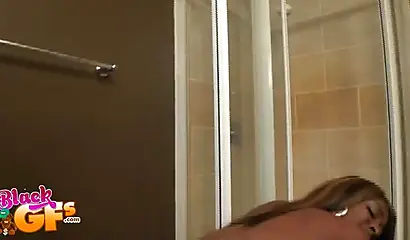 Teen black stepsister loves getting fucked by stepbro in bathroom