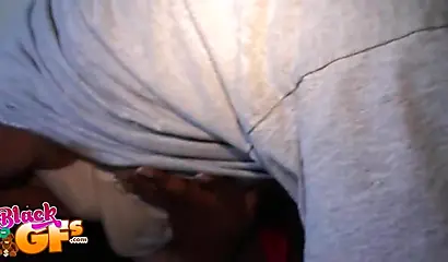 Two young black girls team up on a big dick