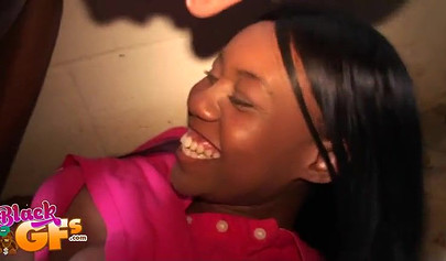 Black babe gets fucked by her friend in a threesome