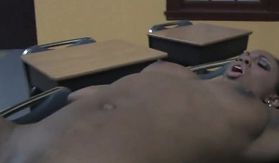 Gorgeous ebony babe gets fucked in her tiny little asshole