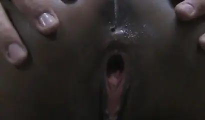 Gorgeous ebony babe gets fucked in her tiny little asshole