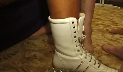 Ebony slut sucks ten cocks in one go like whore