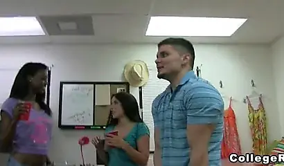 Hot college teens with ebony chicks are super horny rn