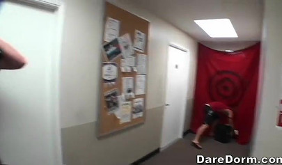 College kids including some ebony babes having some party fun