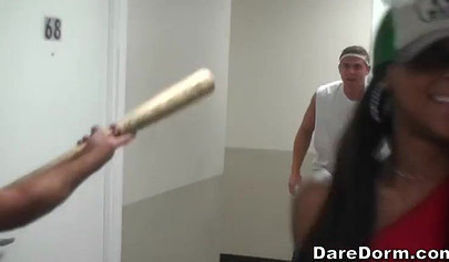 College kids including some ebony babes having some party fun