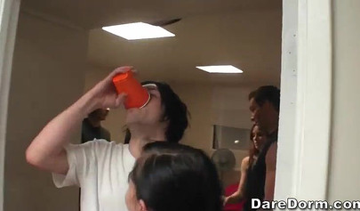 College kids including some ebony babes having some party fun