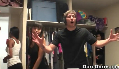 College kids including some ebony babes having some party fun