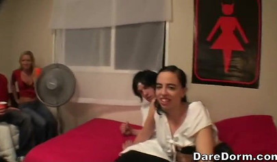 College kids including some ebony babes having some party fun