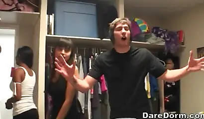 College kids including some ebony babes having some party fun