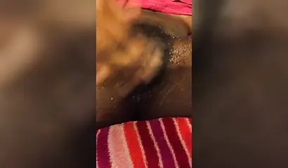 Close up of black pussy getting supper wet all over