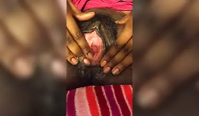 Close up of black pussy getting supper wet all over