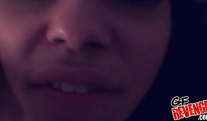 Ebony babe showers and gets filmed while doing it too