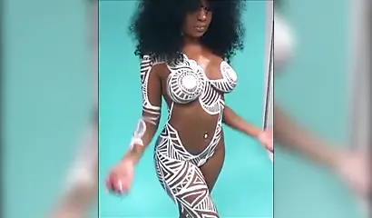 Gorgeous black women in all sorts of sexy body paint