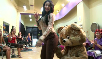 Party with a bear getting sucked off by black women