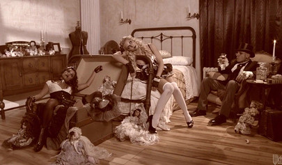 Black and white maid dolls come to life to fuck