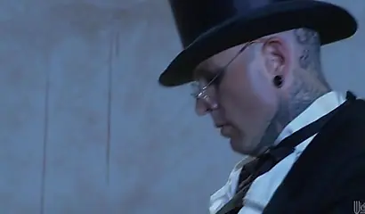 Black and white maid dolls come to life to fuck