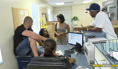 Black girl needs bail and her friend flashes her tits