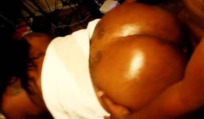 Tattooed black girl with huge ass and tits gets fucked