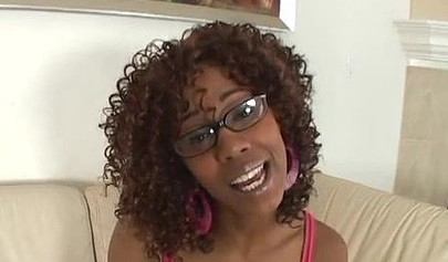 Curly haired ebony babe gets fucked by a white dude