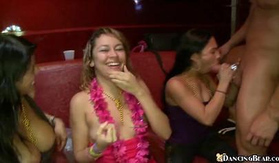 Gorgeous black girls just love sucking cock with their friends