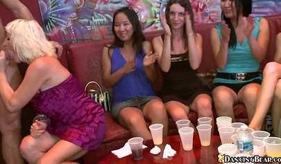 Gorgeous black girls just love sucking cock with their friends