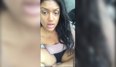 Thick black girl shakes her fat ass cheeks and also her massive thick titties
