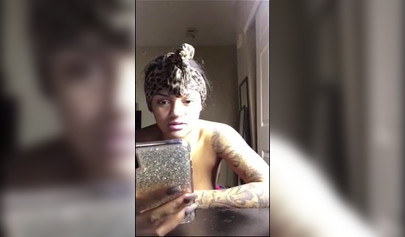 Thick black girl shakes her fat ass cheeks and also her massive thick titties