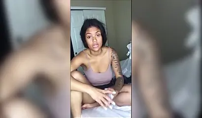 Thick black girl shakes her fat ass cheeks and also her massive thick titties