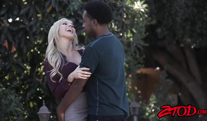 Hung black stud gets lucky and has his way with two thick white super sluts