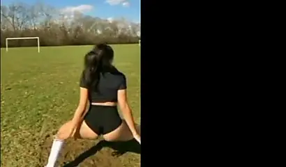 A big booty black girl shakes those phat cheeks and titties for her audience