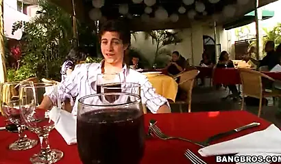 Big booty white and black girls chilling at restaurant passing some free BJs