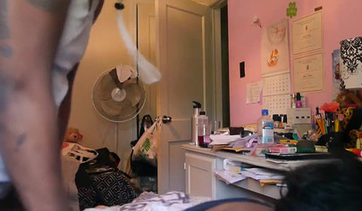 Tight ebony lass gets drilled by her mature boyfriend while moaning very loudly